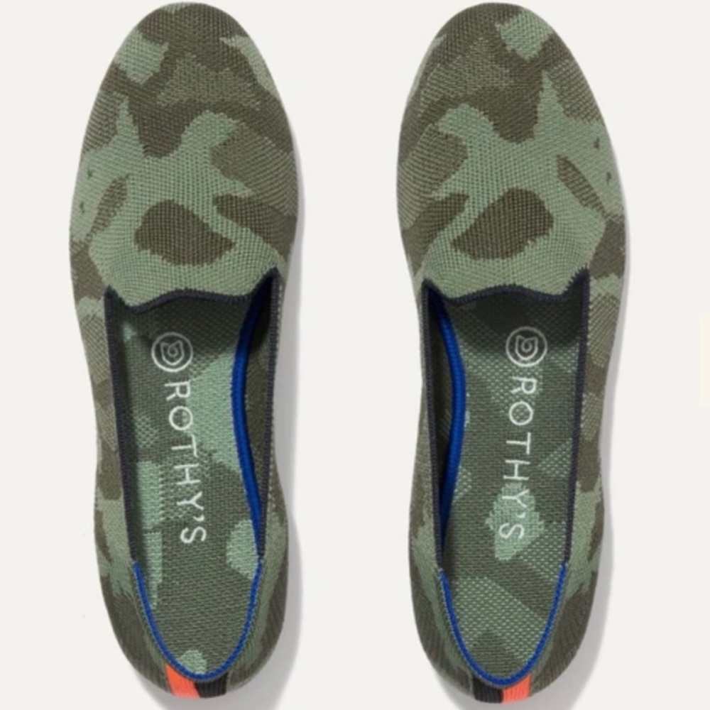 Rothy’s Olive Camo Loafers EUC